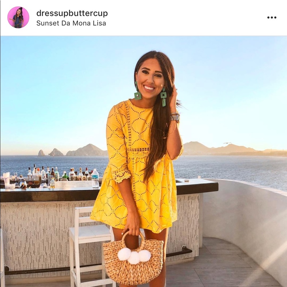 Goodnight Macaroon Yellow Embroidered Dress